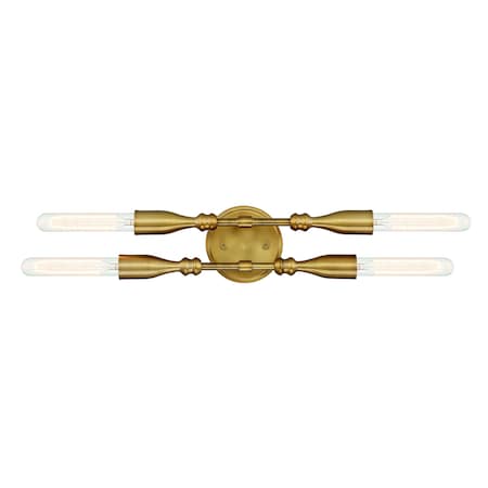 Designers Fountain Louise 16.25in 4-Light Old Satin Bronze Glam Indoor Vanity Light with Turned Spindles D231M-4B-OSB